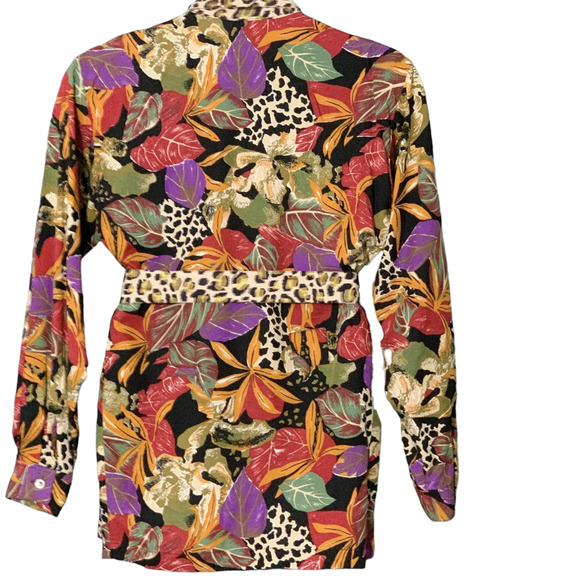 Vintage 90s Beaded Jacket And Tank Top 2pc Set Sz Medium Retro Glam Animal Print - Picture 12 of 12